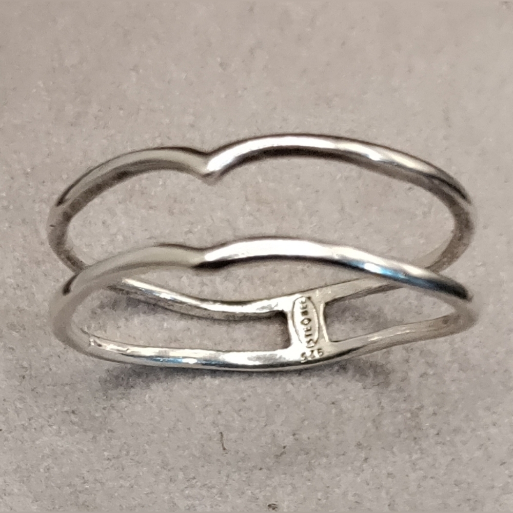 Silver Double Chevron Ring